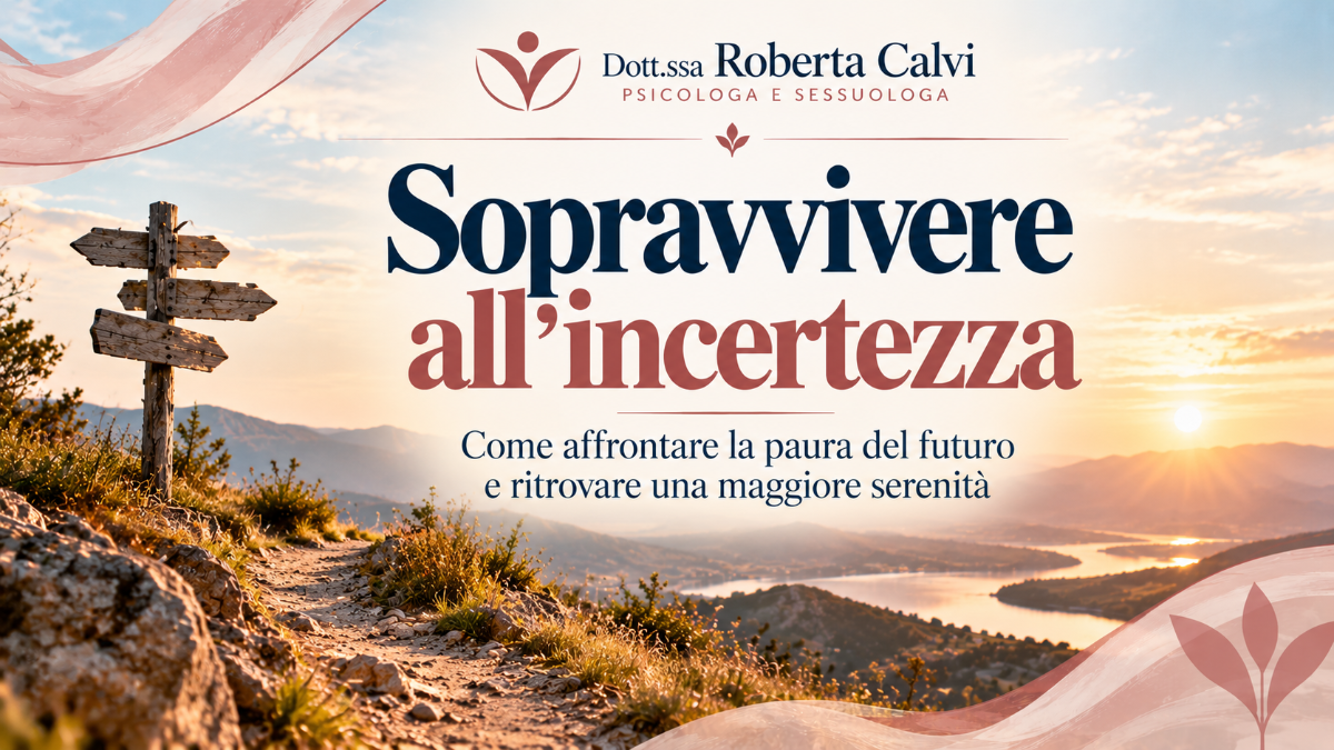 Sopravvivere all'incertezza è possibile? La Dott.ssa Roberta Calvi spiega come affrontare la paura del futuro, accettare i limiti e ridurre il bisogno di controllo. | Psicologo Sessuologo Rimini Riccione Cattolica Cesena Cesenatico San Marino Dott.ssa Roberta Calvi